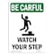 Signmission OSHA CAREFUL, Watch Your Step, 10in X 7in Rigid Plastic, 7" W, 10" L, Portrait, OS-BC-P-710-V-10126 OS-BC-P-710-V-10126 - alternate 1